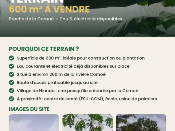 Nianda : Terrain à vendre