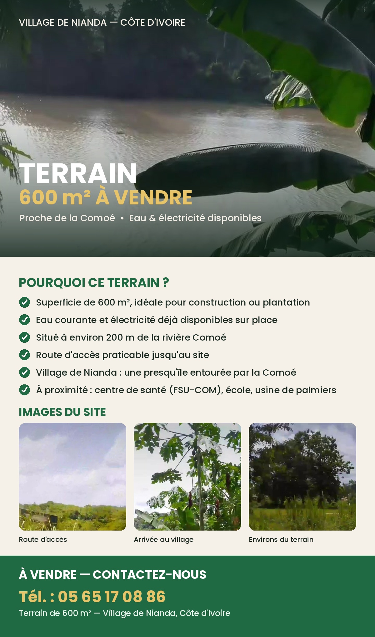 Nianda : Terrain à vendre